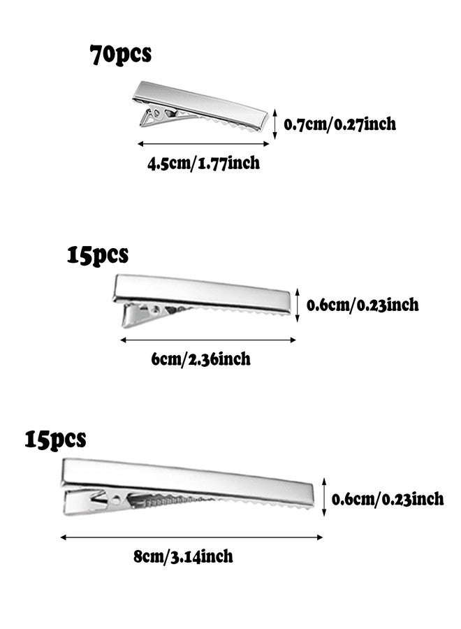 Cayway Metal Clips for Hair Pin Resin Silicone Molds DIY, Hair Clips, Hairpin for Epoxy Resin Hair Pin, 100 PCS in 3 Style, Silver - Image 2